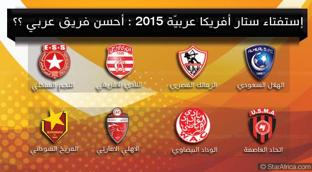 فرق من شمال افريقيا مرشحة لجائزة افضل ناد عربي 2015 في استفتاء ستار افريكا